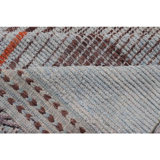 Modern Hand-Knotted Rug in Wool With Sub-Geometric Modern Design in Multicolor 11'7 X 16'0 For Sale - Image 11 of 12