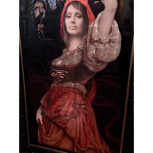 Metal Patrick Guyton “Bella Vita” Mixed Media on Aluminum With Silver Leaf Framed Contemporary Figurative Portrait For Sale - Image 7 of 12