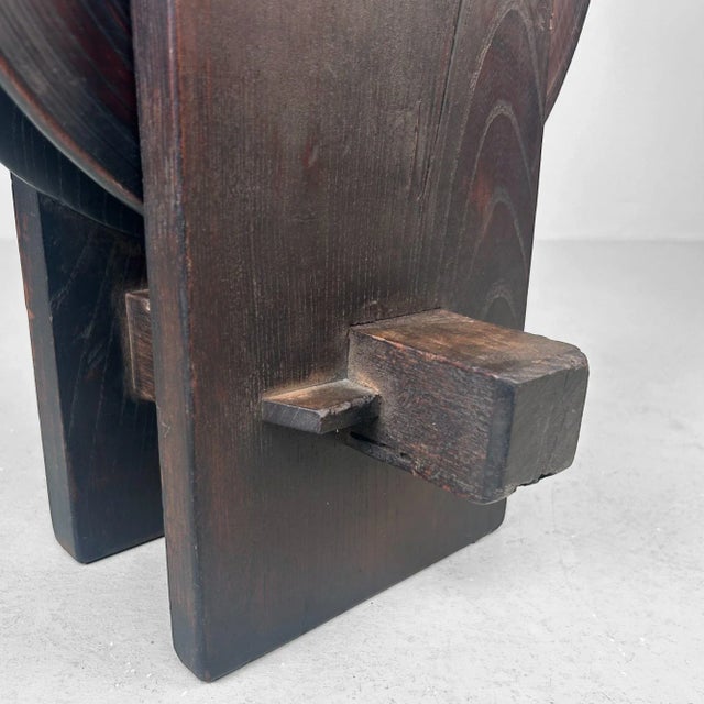 Antique Japanese Wooden Pulley Keyaki Wood, 1900 For Sale - Image 13 of 18