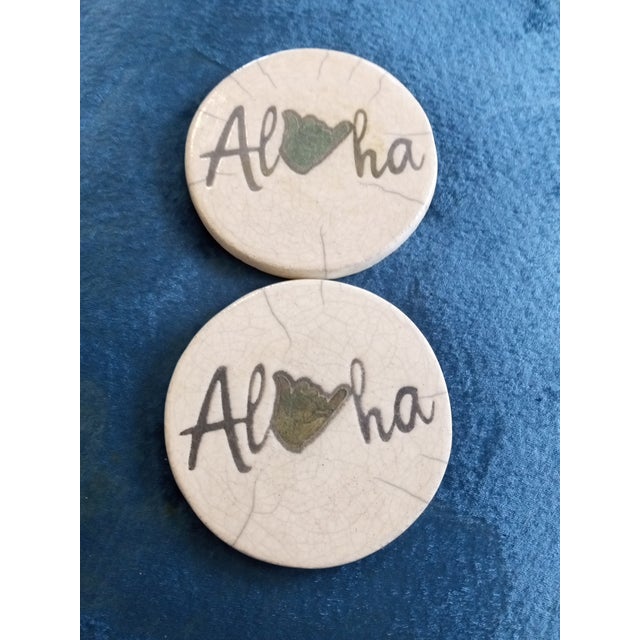 1980s Signed Javier Gaytan Hawaii Raku Coasters - a Pair For Sale In Dallas - Image 6 of 6