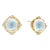 Syna Yellow Gold Blue Topaz Mogul Earrings with Champagne Diamonds, a Pair For Sale