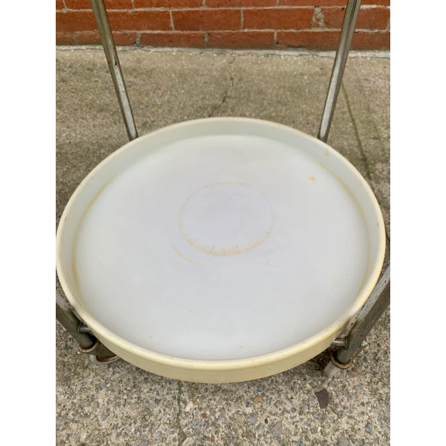 Midcentury White Plastic and Metal Chrome Italian Bar Cart , 1950s For Sale In New York - Image 6 of 12