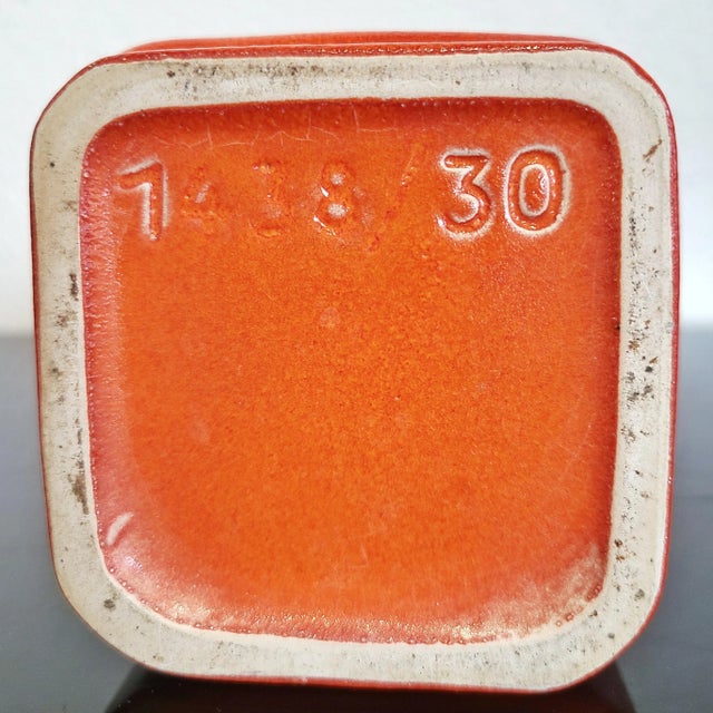 Tall Persimmon-Orange Ü-Keramik Fat Lava Vase Nr. 1438/30 For Sale - Image 11 of 12