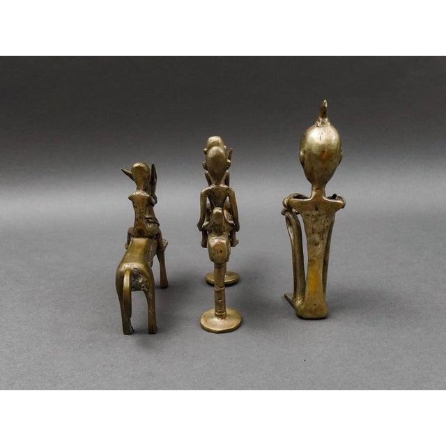 Mid 20th Century African Tribal Vintage Handmade Metal Figurines Set of 3 For Sale - Image 5 of 7