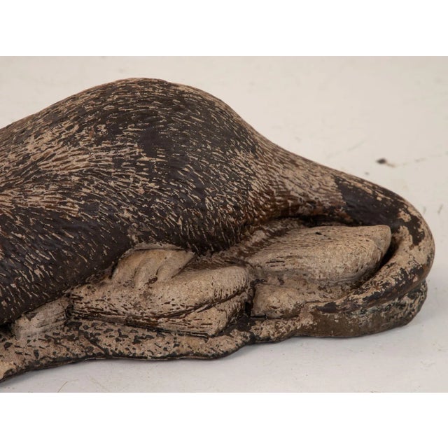 Vintage Cast Stone Otter For Sale - Image 9 of 10