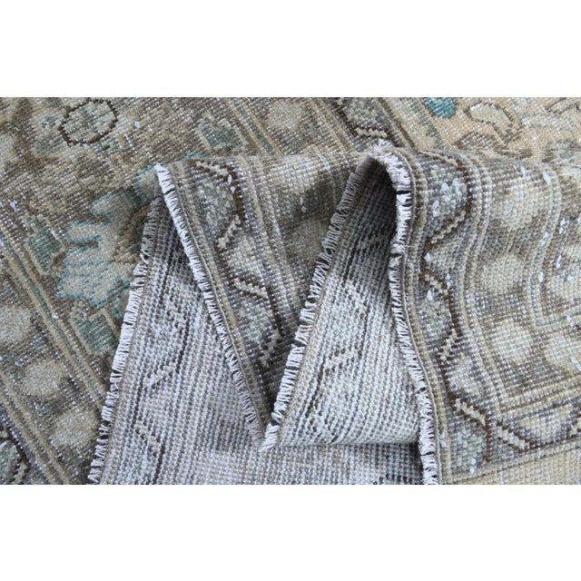 1970s Vintage Persian Handmade Wool Cotton Light Brown Area Rug For Sale - Image 11 of 11