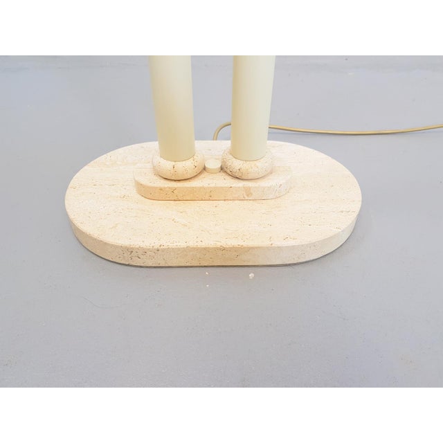 Beige French Travertine Floor Lamp from Maison Le Dauphin, 1980s For Sale - Image 8 of 10