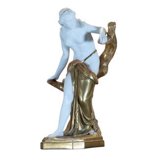 Nude Bather Surprised in the style of Sir Thomas Brock for Royal Worcester, 1921 For Sale