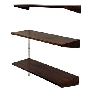 Danish Rosewood Wall Unit Scandinavian Shelving System in Style of Kai Kristiansen Mid Century For Sale