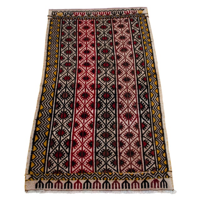 Hand-Woven Braided Small Rug Turkish Jajim Kilim - 22″ × 39″ For Sale - Image 4 of 13