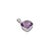 Minimalism Cushion Cut Dainty Amethyst Charm in 925 Sterling Silver For Sale - Image 3 of 12