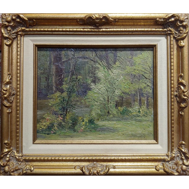 Ben Carre - Wooded Landscape at Fort Lee,VA -Oil painting c.1915 oil painting on board -Signed frame size 14 x 16" board...