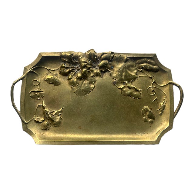 Art Nouveau Bronze Dore Vide-Poche Tray For Sale