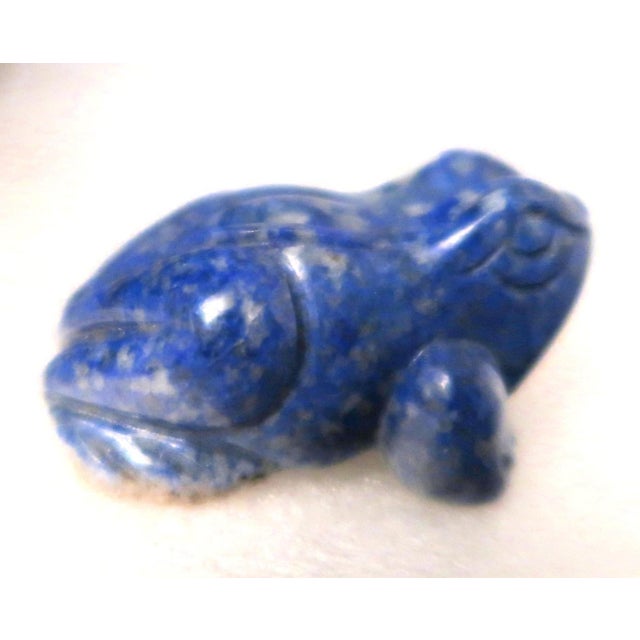 Miniature Well-Carved Frog of Lapiz Lazuli Stone - Frankie the Frog! For Sale - Image 16 of 17