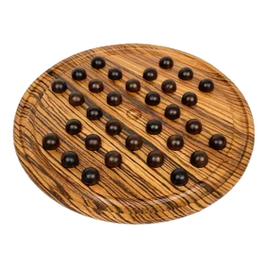 Italian Wood Solitaire Checkers Game from Artek, 1970s