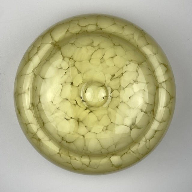 1950s Art Deco Yellow Glass Ceiling Lamp, 1950s For Sale - Image 5 of 13