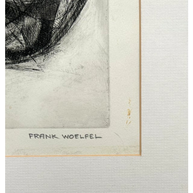 Modern Mid 20th Century Woelfel Frank Abstract Figurative Limited Edition Etching Numbered 3/7 For Sale - Image 3 of 6