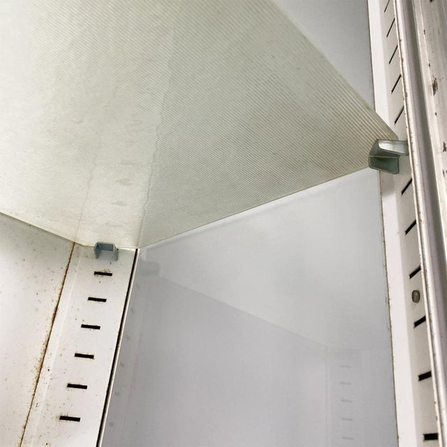 Mid-Century Italian White Metal and Glass Pharmacy Display Cabinet, 1950s For Sale - Image 15 of 18