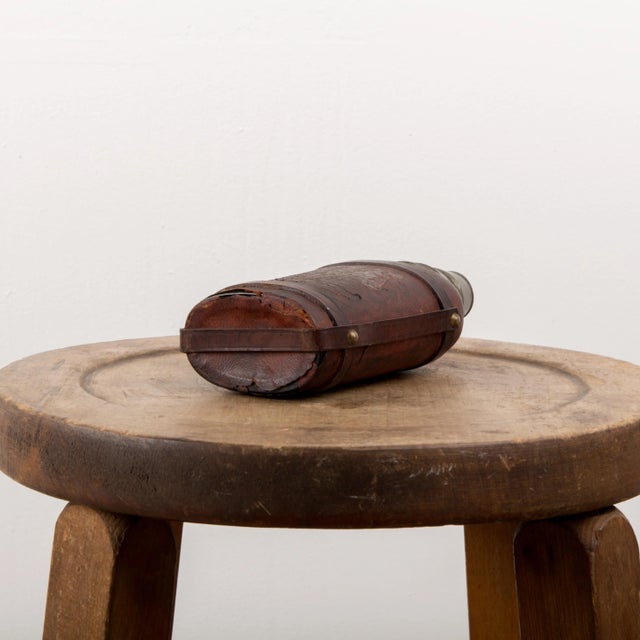 1930s Vintage Leather Clad Flask For Sale - Image 5 of 8