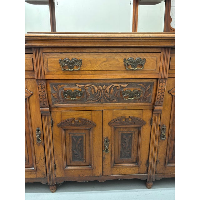 Mid 19th Century Antique Spanish or Victorian Sideboard / Buffet With Mirror For Sale - Image 5 of 12