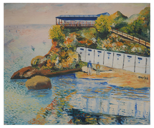 Elisée Maclet, La Pointe du Mourillon in Toulon, Original Oil on Canvas