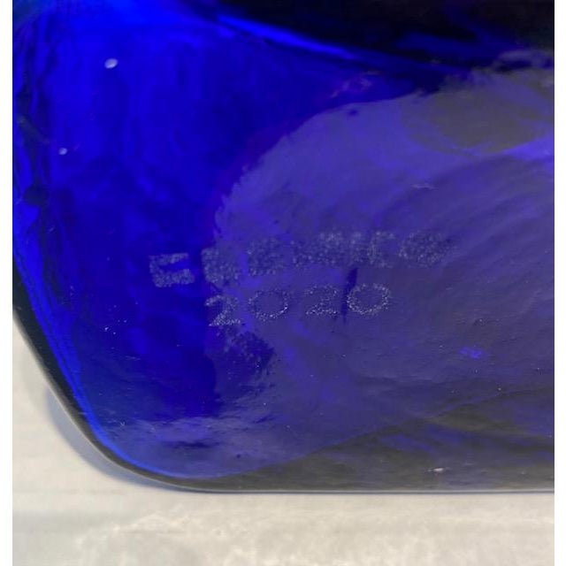 Blue 2 Cobalt and Light Blue Blenko 384 Bottles For Sale - Image 8 of 10