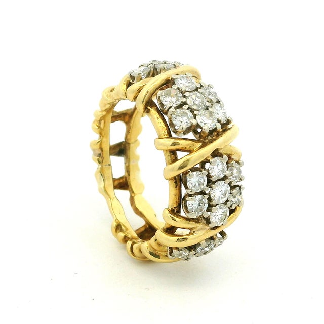 Vintage Italian 18k Gold Diamond Openwork Ring, 2.20 Carats, Circa 1980, Size 6.75 For Sale - Image 15 of 17