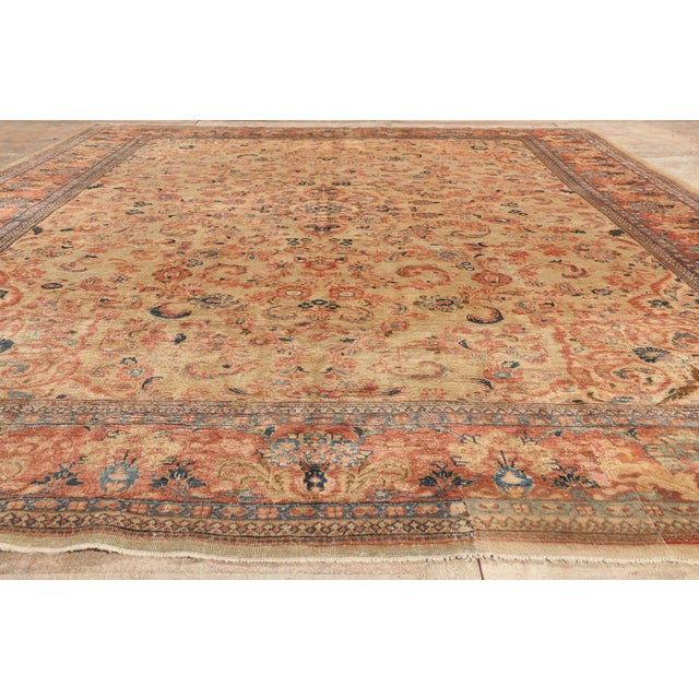 Antique Persian Mahal Rug, 11'00 X 14'01 For Sale - Image 9 of 10
