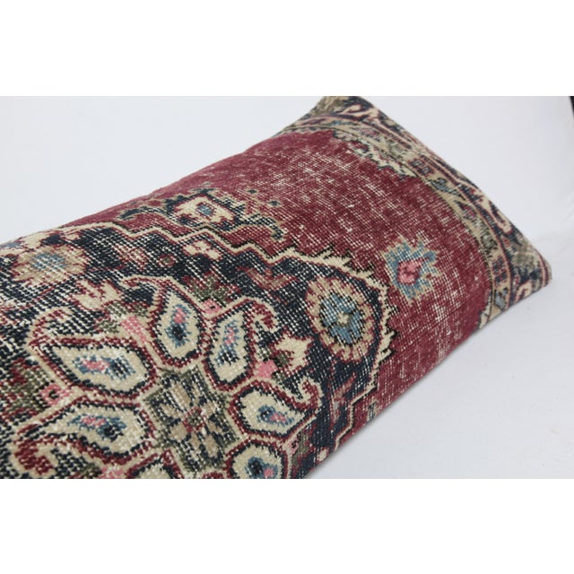 Authentic Handwoven Vintage Lumbar Rug Pillow Cover -16'' X 44'' For Sale - Image 9 of 11