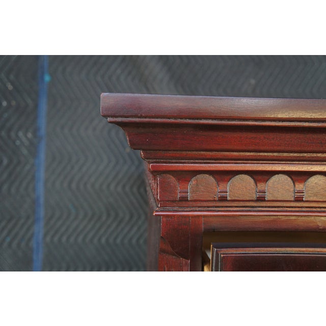 1990s Thomasville 18th Century Collection Flame Mahogany Bow Front Tallboy Highboy Chest Dresser For Sale - Image 9 of 13