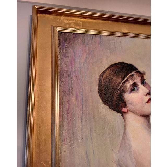 European School Artist Portrait Composition, 1930s, Oil Painting on Canvas, Framed For Sale - Image 6 of 7