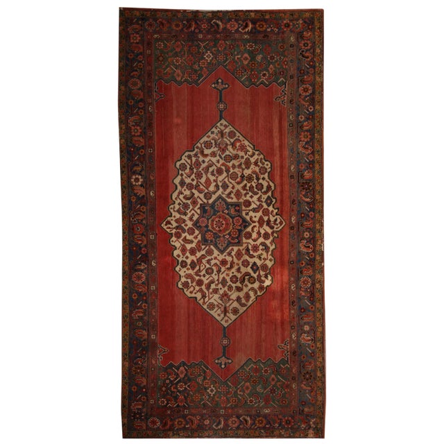 Hand Knotted Antique Mahal Rug - 5'3" X 11'3" For Sale