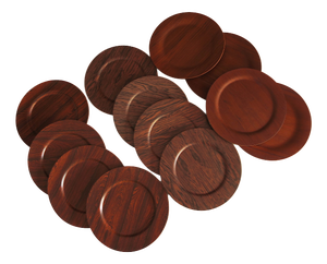 Vintage Danish Plywood, Rosewood, and Teak Plates from Morsbak, 1960s, Set of 12