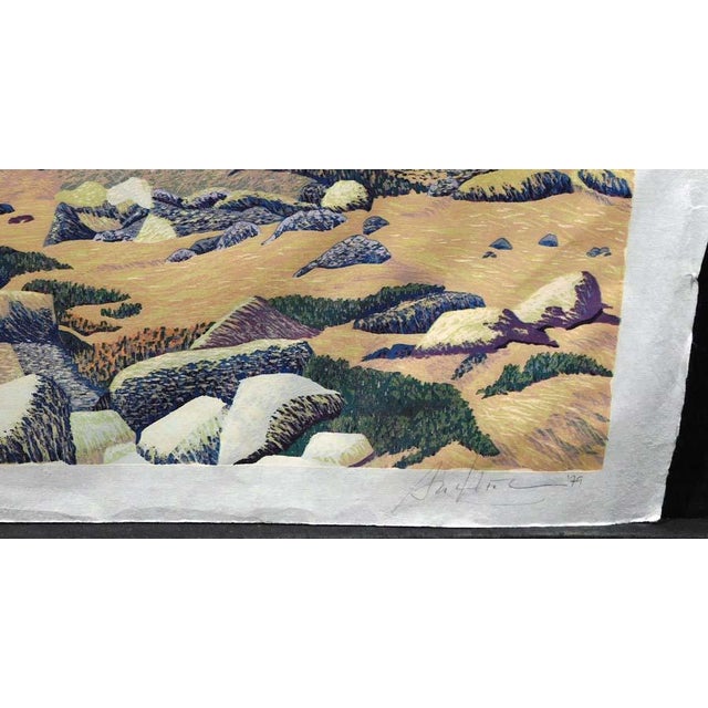 Gordon Mortensen "Dunes" Hand Signed Woodcut Reduction Art Make an Offer For Sale In Denver - Image 6 of 8