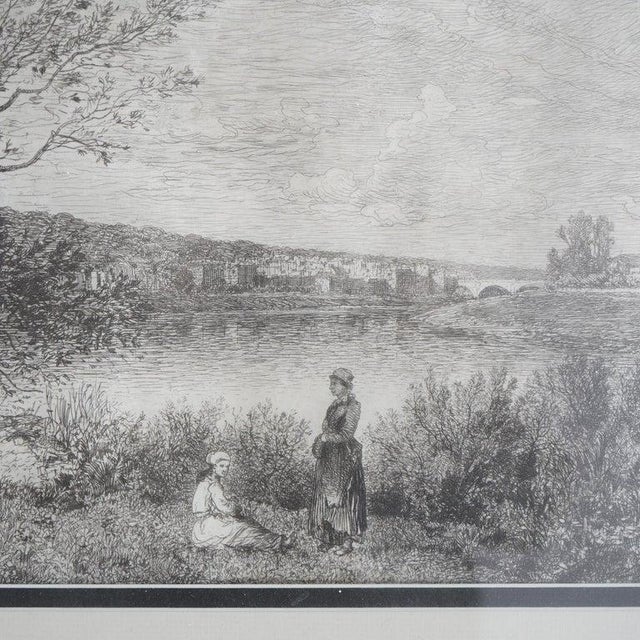 Framed Print, Copy After Corot French Impressionist La Sepia Landscape, 20th C For Sale - Image 9 of 13
