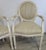 Ethan Allen Louis XVI French Striped Style Oval Back Armchairs in Distressed White Finish For Sale In Raleigh - Image 6 of 13