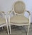 Pair of Ethan Allen Louis XVI Style Oval Back Armchairs in Distressed White Finish For Sale In Raleigh - Image 6 of 13