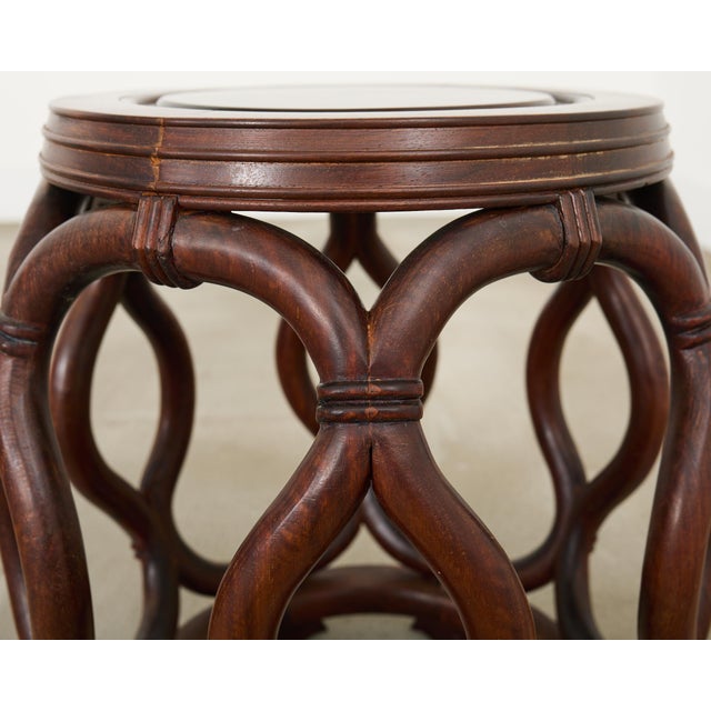 Pair of Chinese Rosewood Drum Stools or Drink Tables For Sale - Image 9 of 17