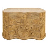 Curved Rattan Chest of Drawers For Sale