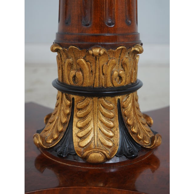 Rho Mobili Neoclassical Inlaid Pedestal Lamp Center Table For Sale In Philadelphia - Image 6 of 13