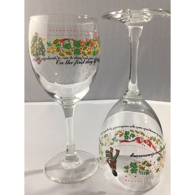 Vintage 12 Days of Christmas Wine Glasses Complete Set of 12 Chairish