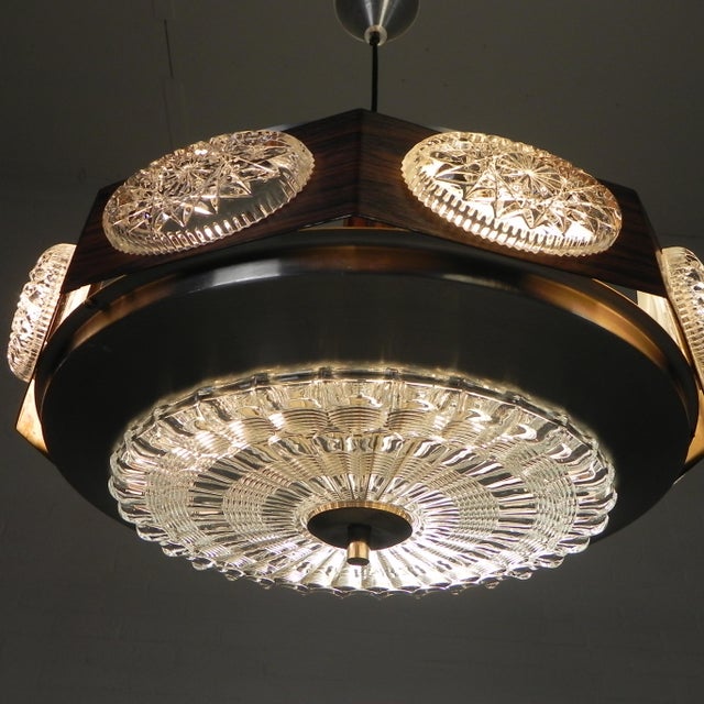 Mid-Century Modern Vintage Lakro Pendant Lamp with Oval Glass Plates, 1970s For Sale - Image 3 of 17