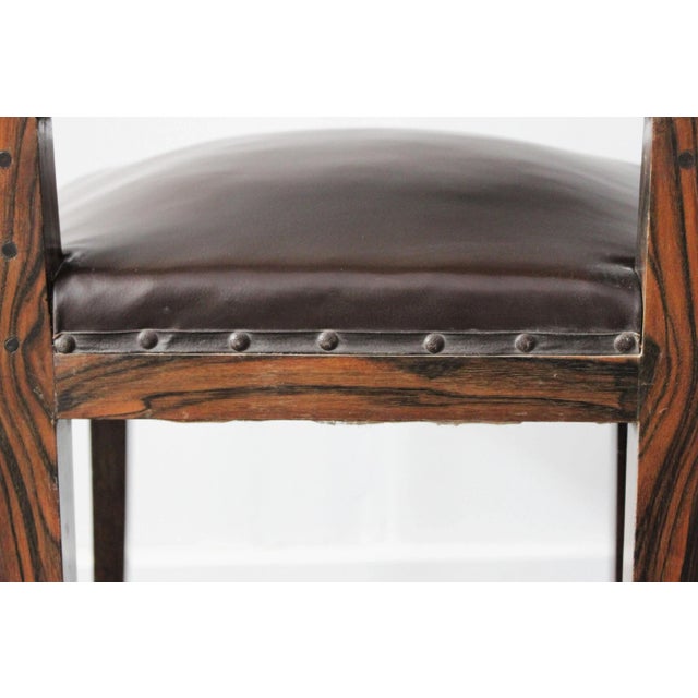 1940s Art Deco Style Italian Maple & Zebrawood Dining Chair, 1940s For Sale - Image 5 of 15