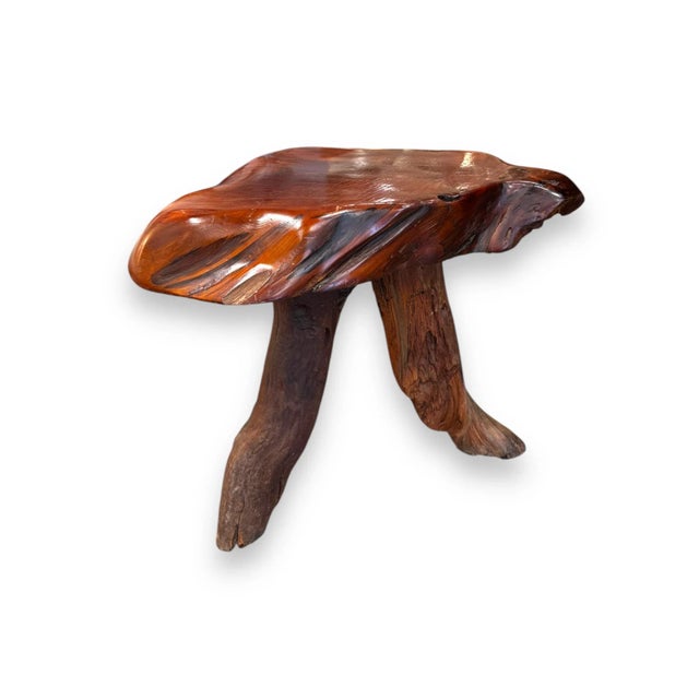 1970s Burl Wood Side Table For Sale - Image 5 of 6