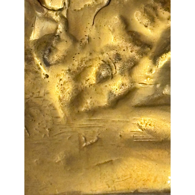 1980s Vintage Cast Brass Wine Grape Harvest Sculpture Statue of a Young Man For Sale - Image 10 of 12