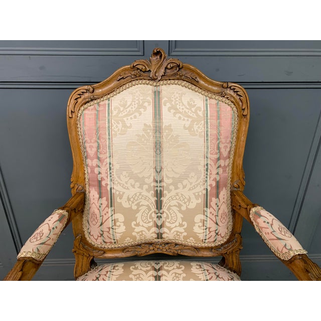 Wood French Carved Walnut Armchairs, 1910, Set of 2 For Sale - Image 7 of 16