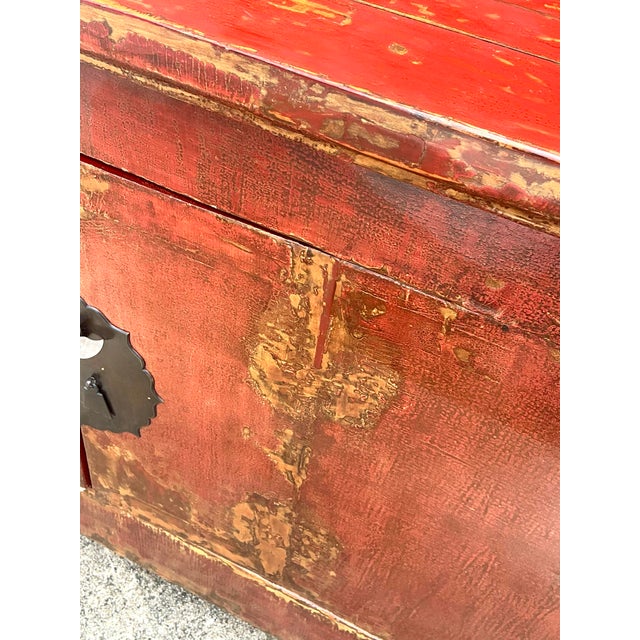Vintage Asian Medallion Reclaimed Wood Long Credenza For Sale In West Palm - Image 6 of 12