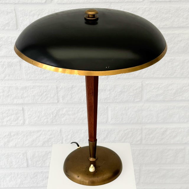 Mid-Century Modern Scandinavian Model 8453 Desk Lamp in Brass and Teak from Boréns, Sweden, 1930s For Sale - Image 3 of 13