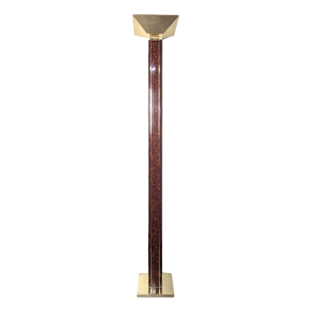 Italian Floor Lamp in Faux Tortoiseshell Style For Sale