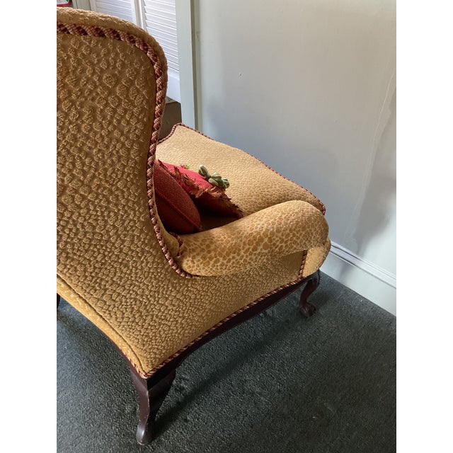 Wing Chair With Ottoman and 2 Pillows Included For Sale - Image 12 of 13